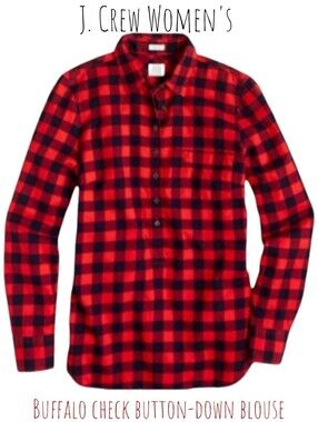 J. Crew perfect fit Women long sleeve button down Fitted shirt buffalo check xs